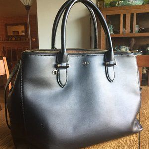 Ralph Lauren Newbury Double Zip Satchel Black